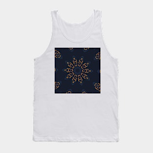 Golden pattern on blue background filling the frame. Tank Top